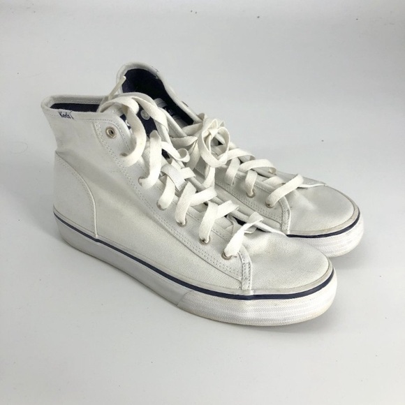 Keds Canvas High Top White Sneakers - Picture 1 of 9
